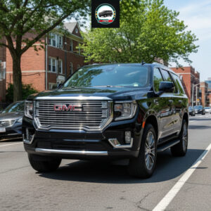 Black GMC by Albert Luxury Limo On Road 