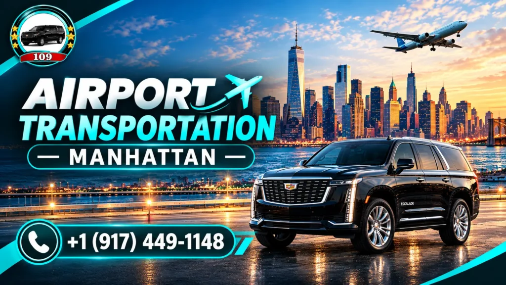 Airport transportation Manhattan with luxury Cadillac SUV and airports